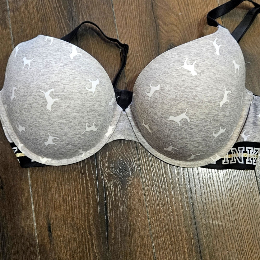 Victoria secret pink bra, 36DD, New. Gray